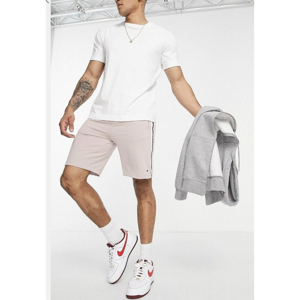 NEW Tommy Hilfiger Men's French Terry Shorts Color - Beige Pants - Picture 3 of 4